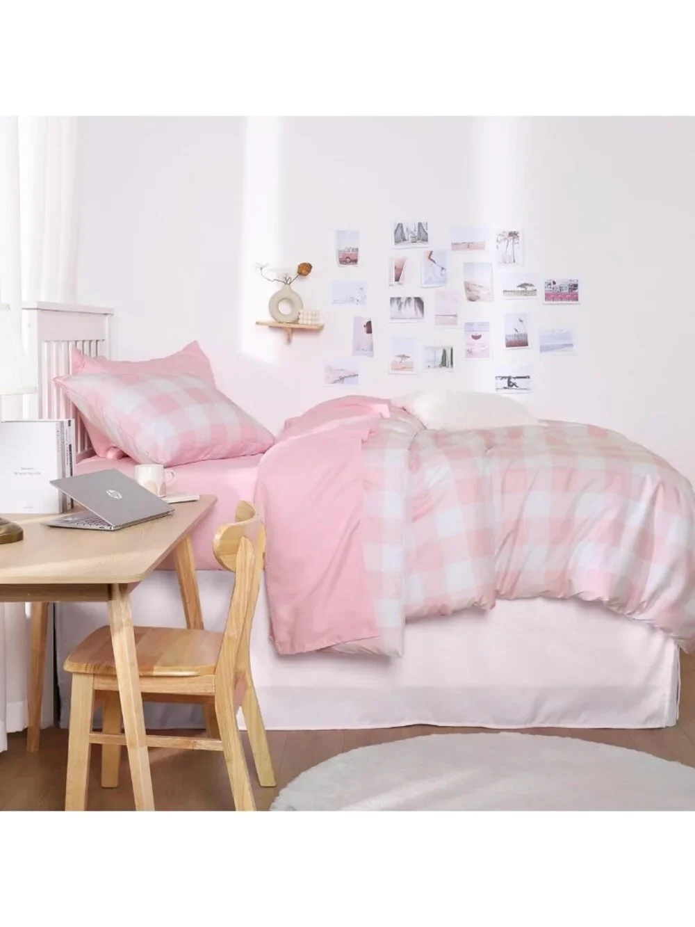 Gingham Comforter Set - Cute Plaid Buffalo Check Bedding, Soft Lightweight 3